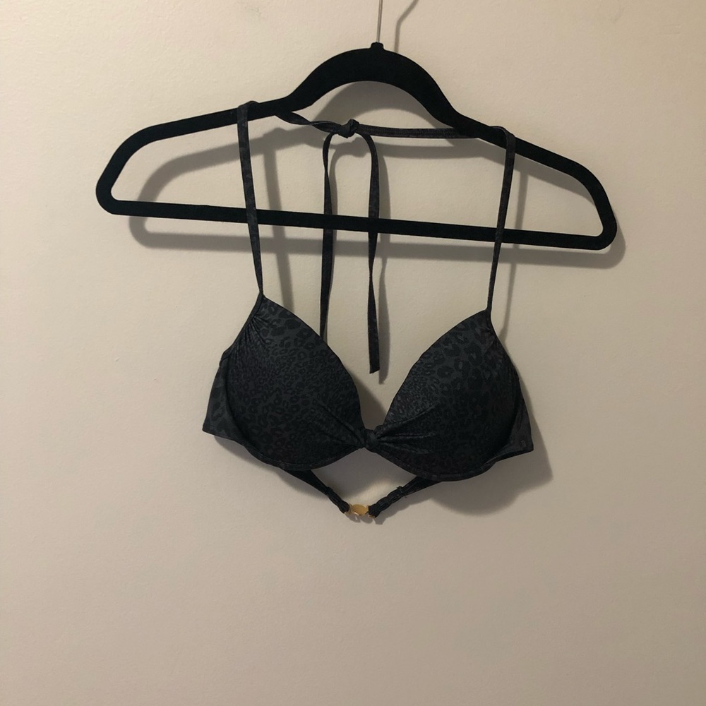 Victoria’s Secret black cheetah print bikini top